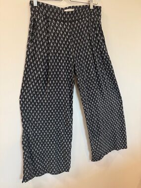 Elevenses Anthropologie Wide Leg Pants Boho Print Flowy - Size Small